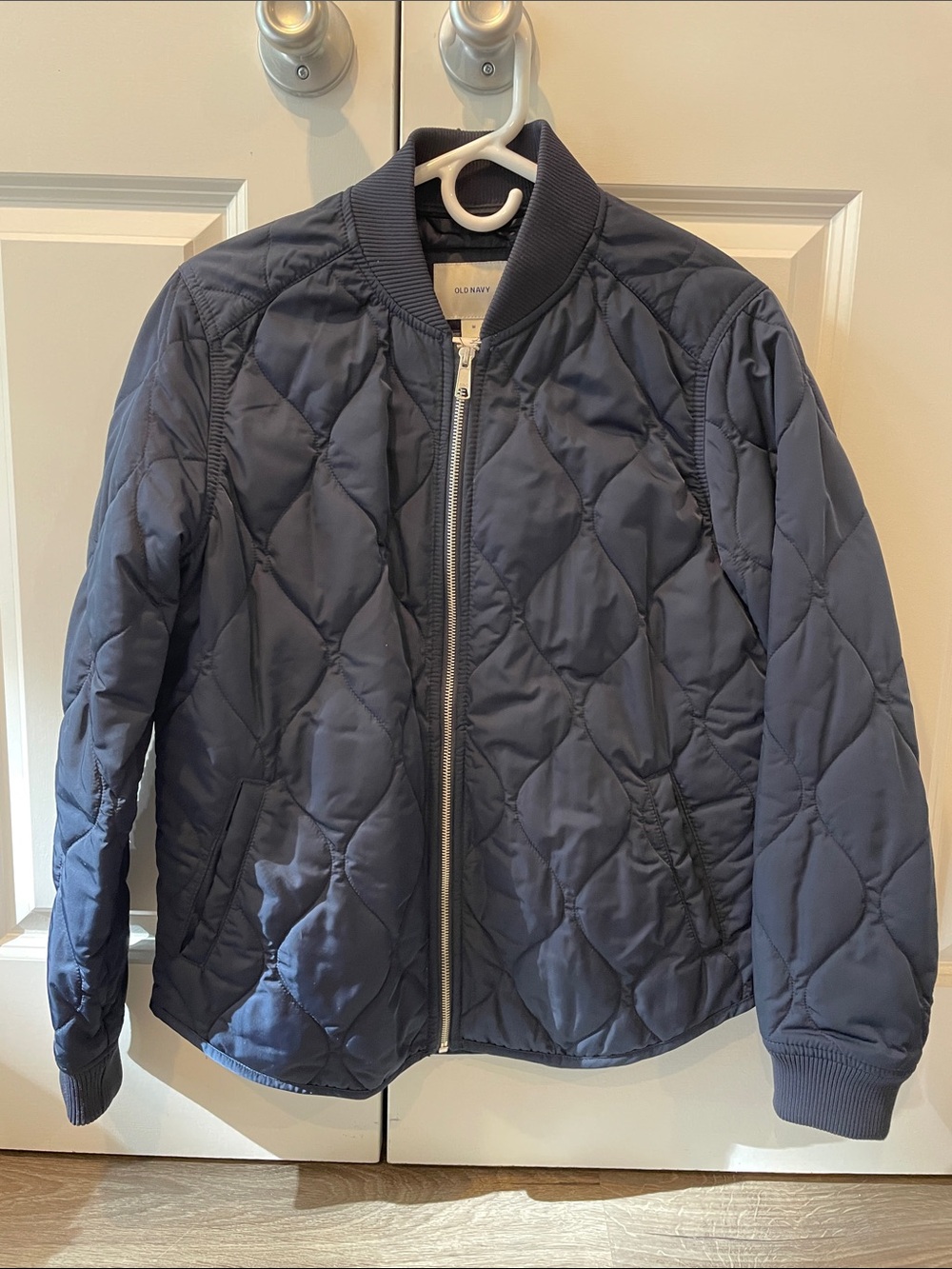 Old Navy Quilted Bomber Jacket in Navy Blue